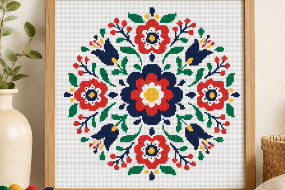 Floral Medallion Cross Stitch PDF