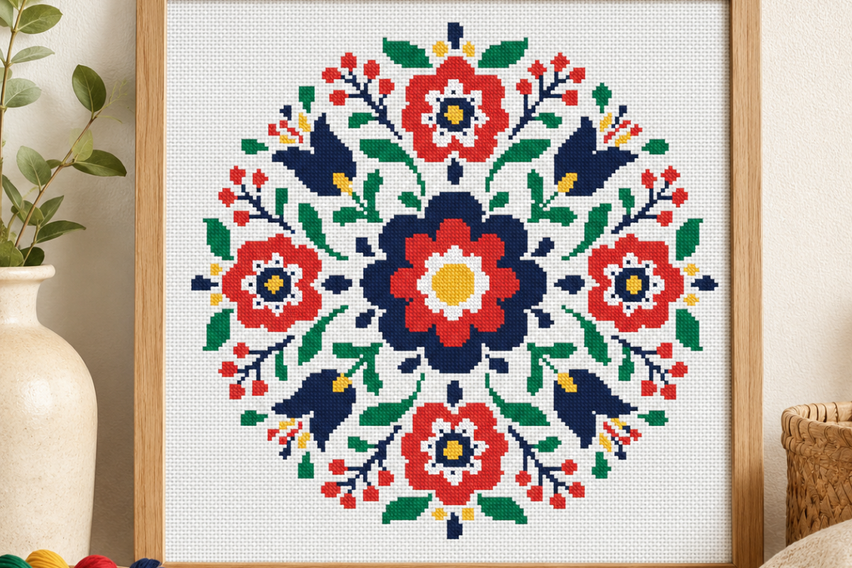 Floral Medallion Cross Stitch PDF
