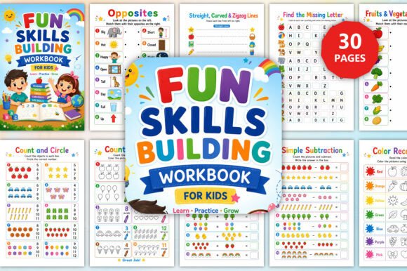 Fun Skills Building Workbook for Kids