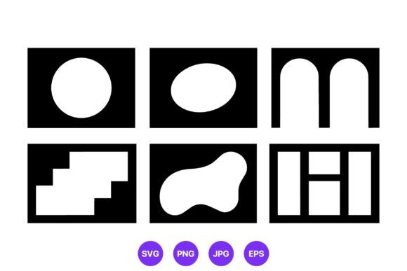 Geometric Shapes Black and White Vector