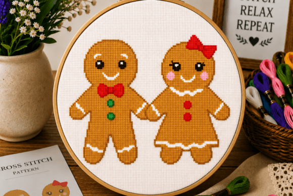 Gingerbread Couple Cross Stitch