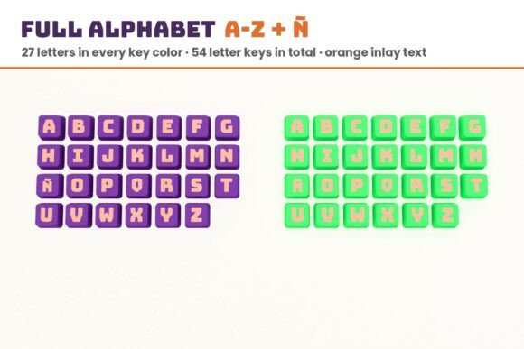 Halloween Click Keychains | 3D Print 3MF Swappable Letter & Icon Set - Image 2