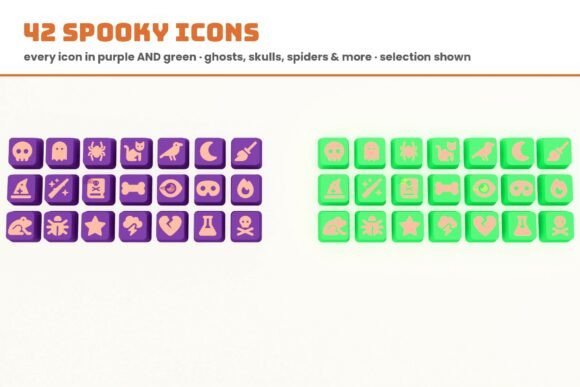 Halloween Click Keychains | 3D Print 3MF Swappable Letter & Icon Set - Image 3