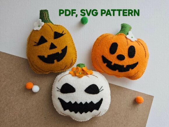 Halloween Pumpkin Face Pattern, Felt DIY