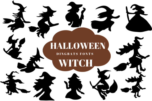 Preview of Halloween Witch dingbat font