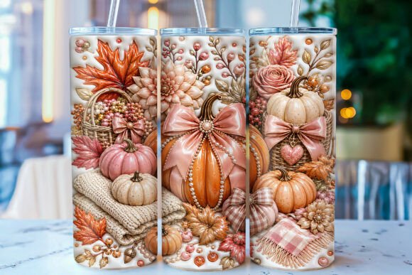 Inflated Coquette Fall Pumpkin Tumbler