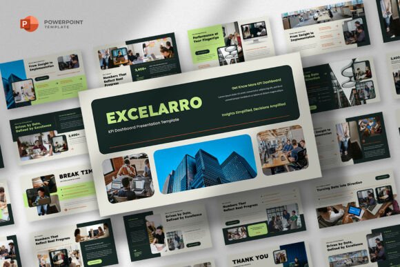 Preview of KPI Dashboard Powerpoint Template business report presentation template