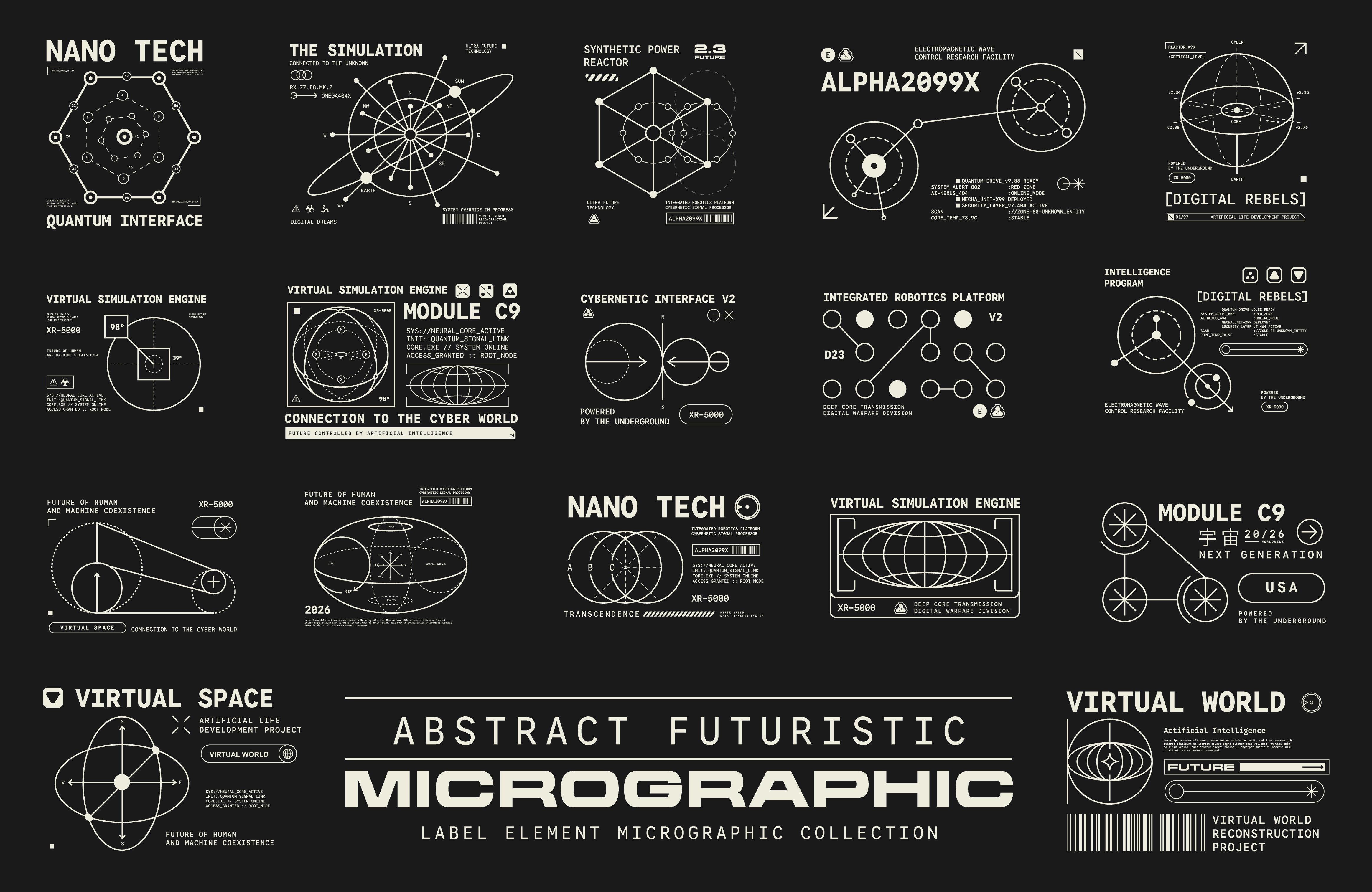 Micrographic Element Futuristic UI Cyber