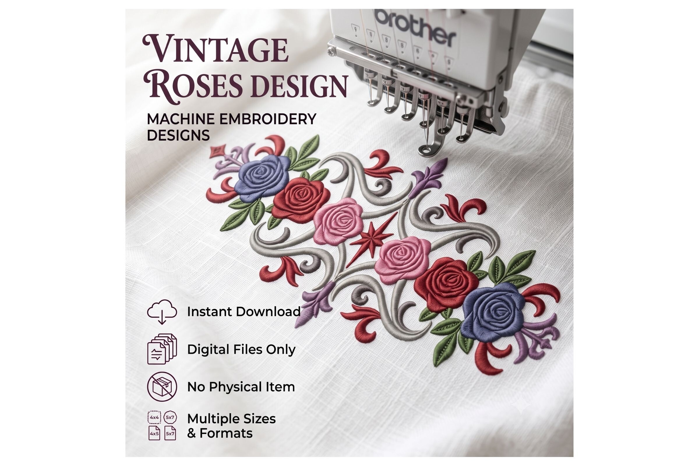 Ornate Rose Border Floral