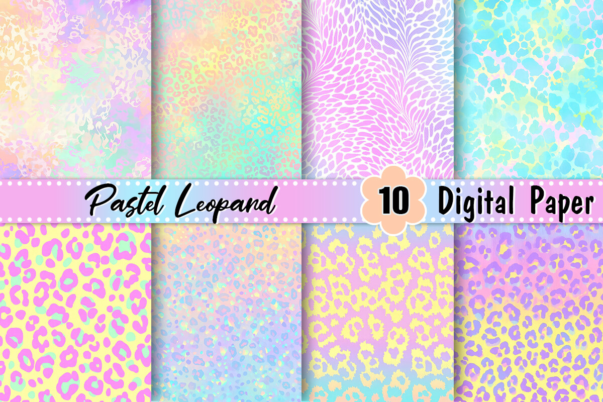 Pastel Leopard Digital Paper