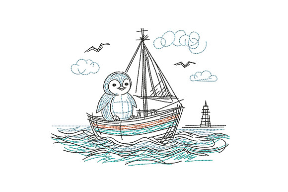 Penguin on a Sailboat