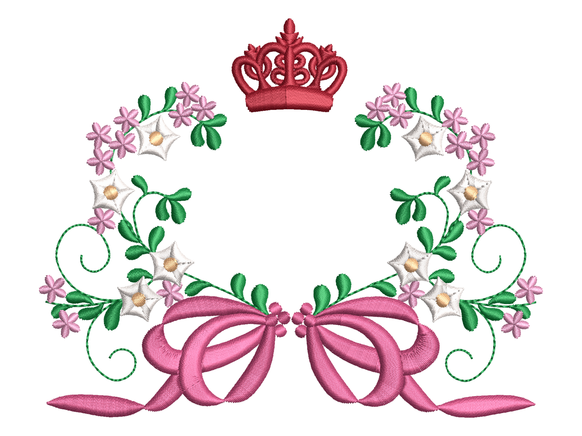 Princess Crown Blossom Frame Embroidery