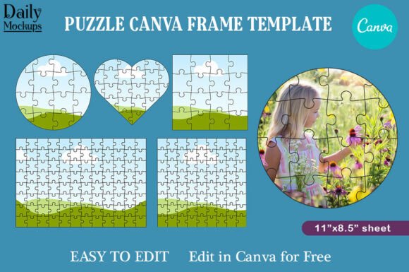 Puzzle Canva Frame Template