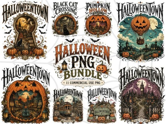 Retro Halloween PNG Bundle Halloweentown