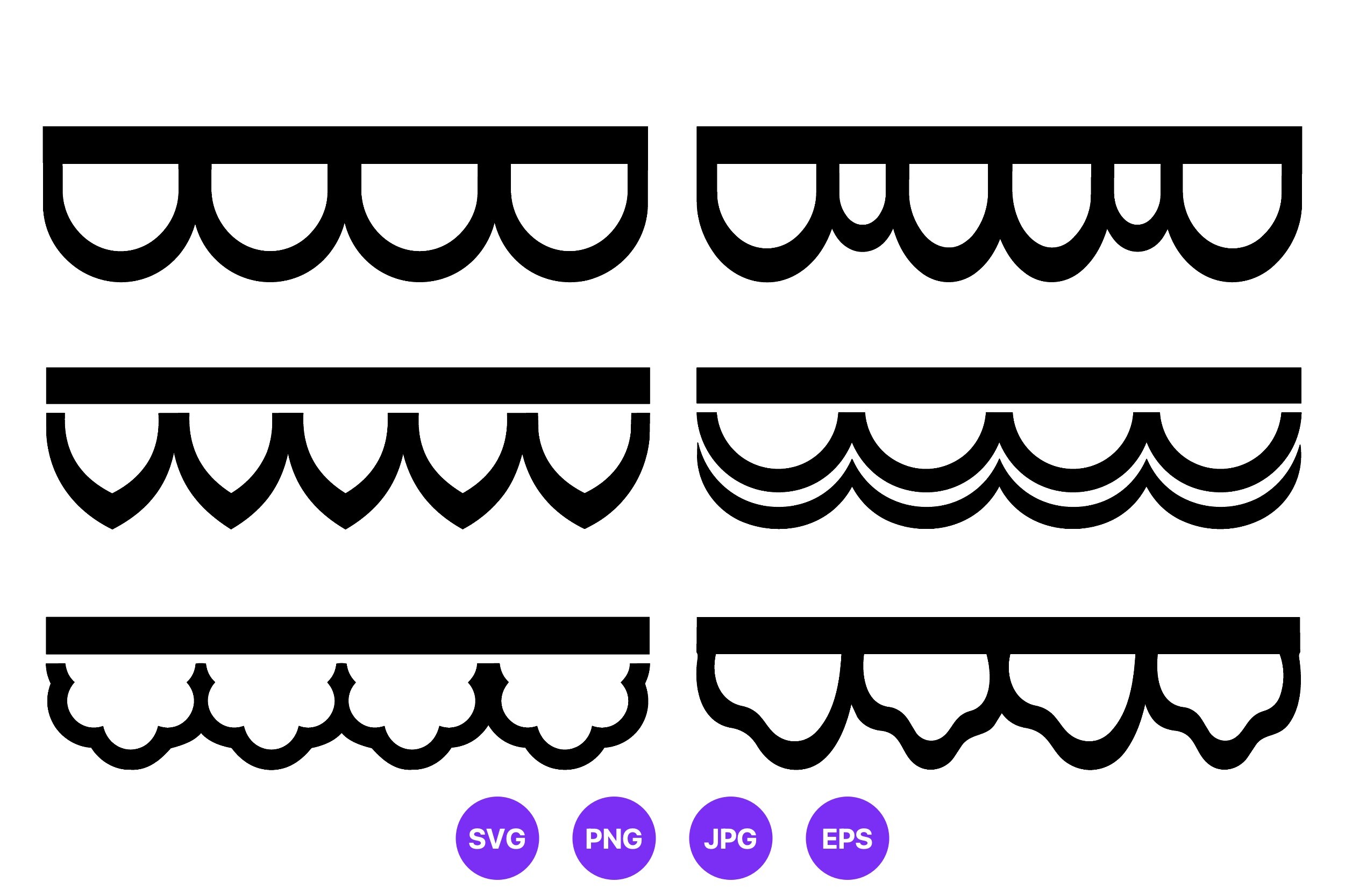 Scalloped Border Flat Vector Design