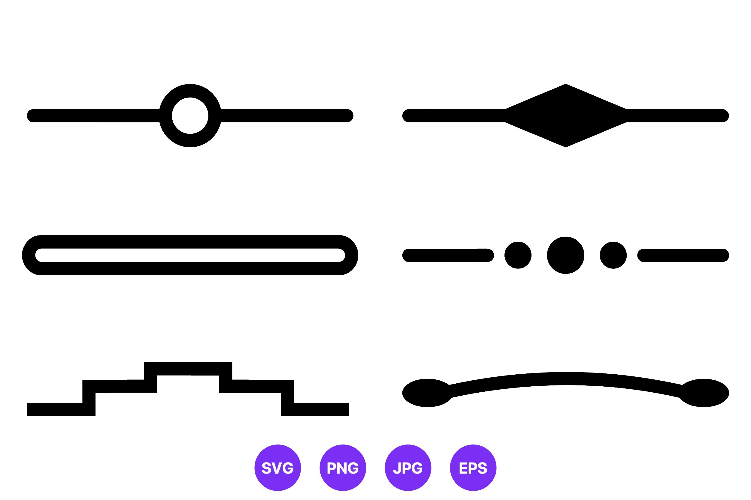 Simple Geometric Dividers Vector Art