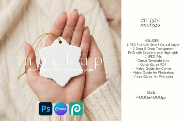 Snowflake Ornament Mockup