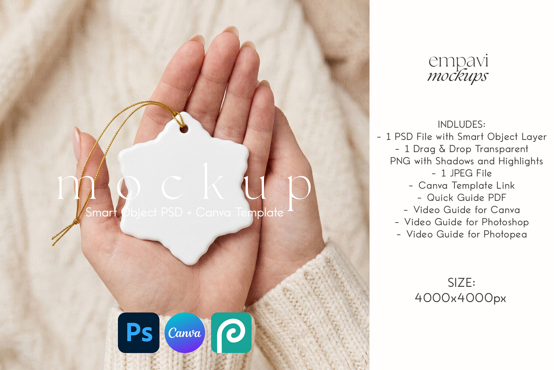 Snowflake Ornament Mockup