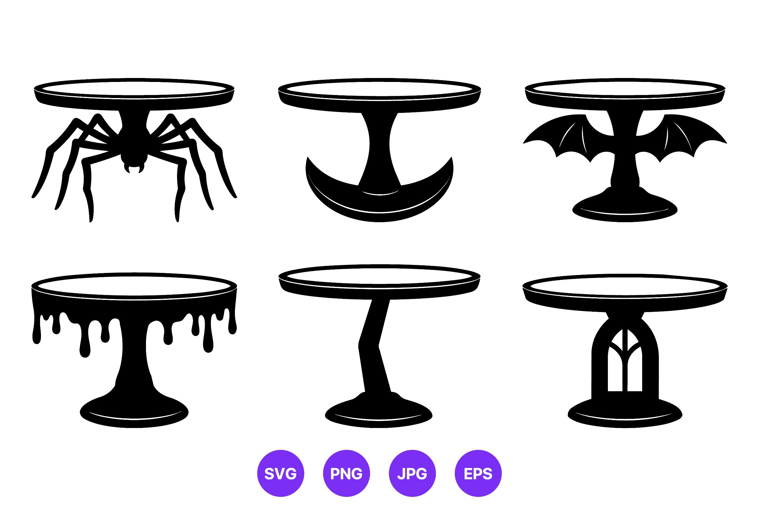 Spooky Cake Stand Silhouettes