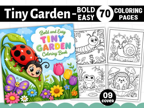 Tiny Garden Bold and Easy Coloring Book