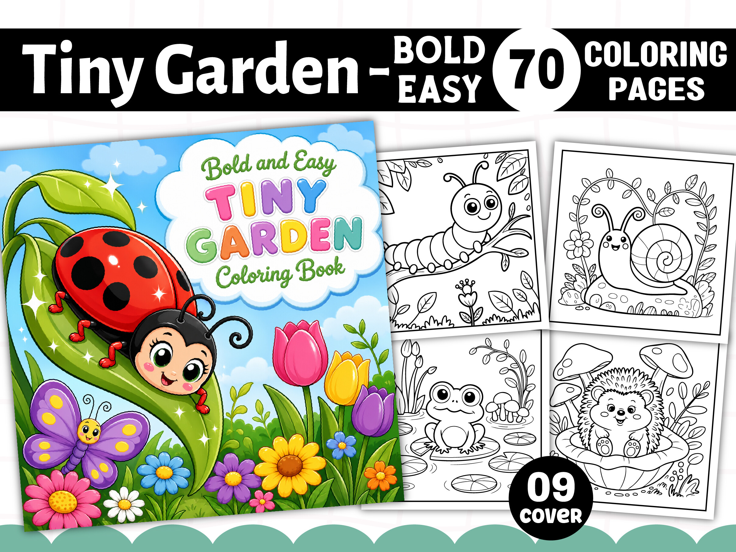 Tiny Garden Bold and Easy Coloring Book