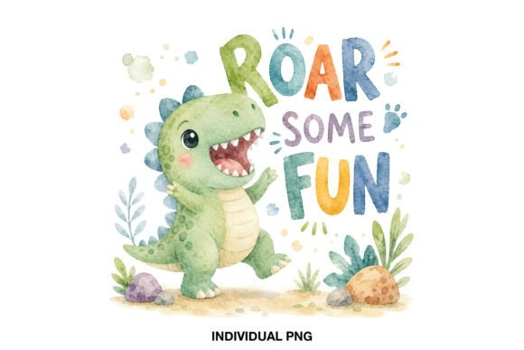 Watercolor Dinosaur PNG
