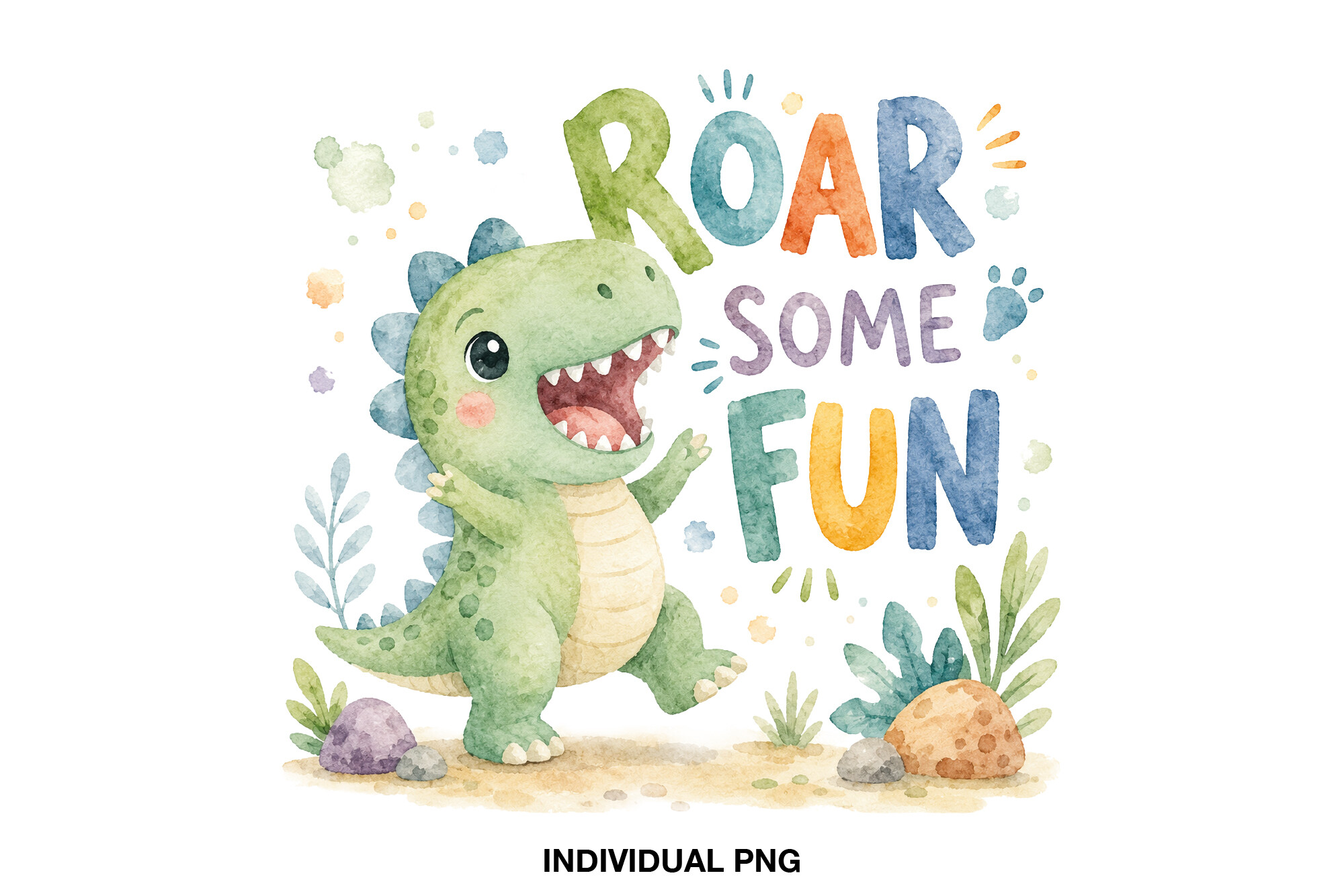Watercolor Dinosaur PNG