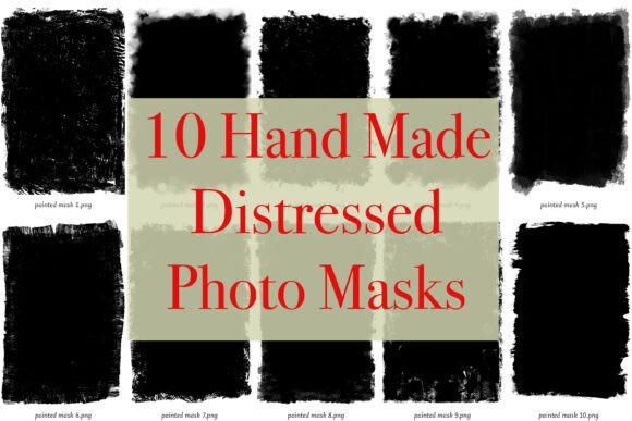 10 Hand Made Distressed Photo Masks