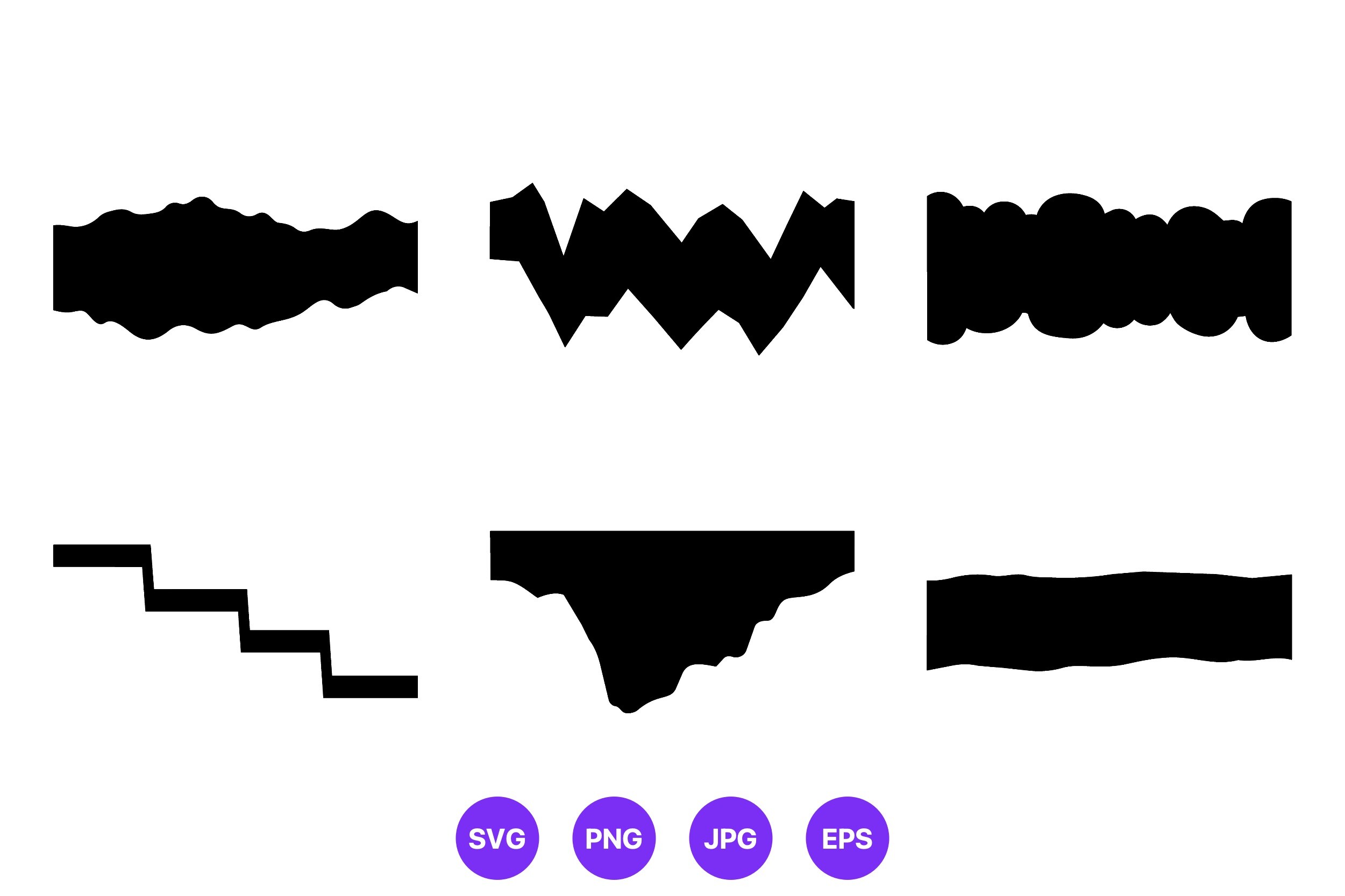 Abstract Black Vector Shapes Set