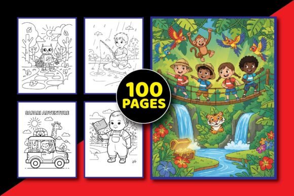 Adventure Scenes Coloring Book for Kids