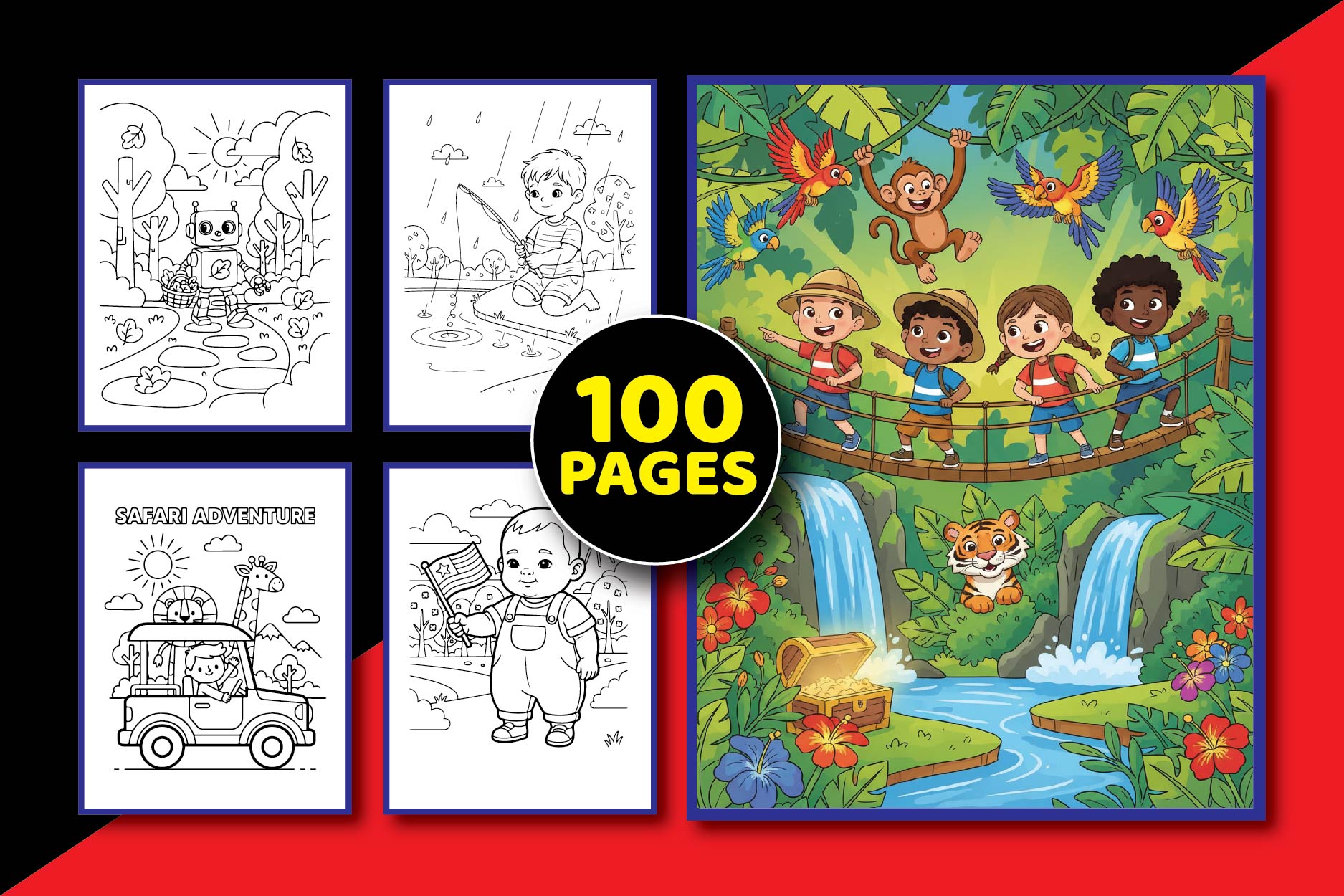 Adventure Scenes Coloring Book for Kids