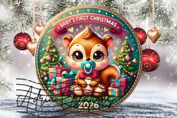 Baby's First Christmas 2026 Ornament Png