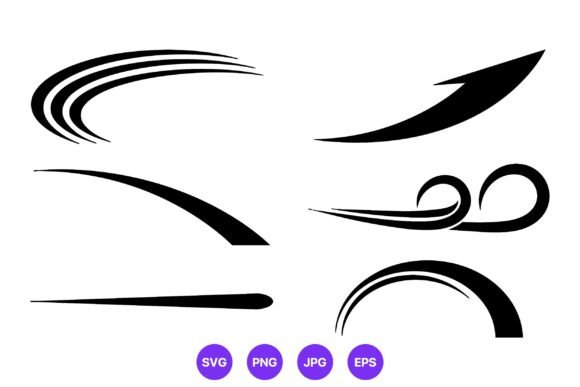 Black Abstract Vector Swoosh Elements