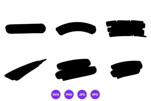 Black Brushstroke Vector Shapes