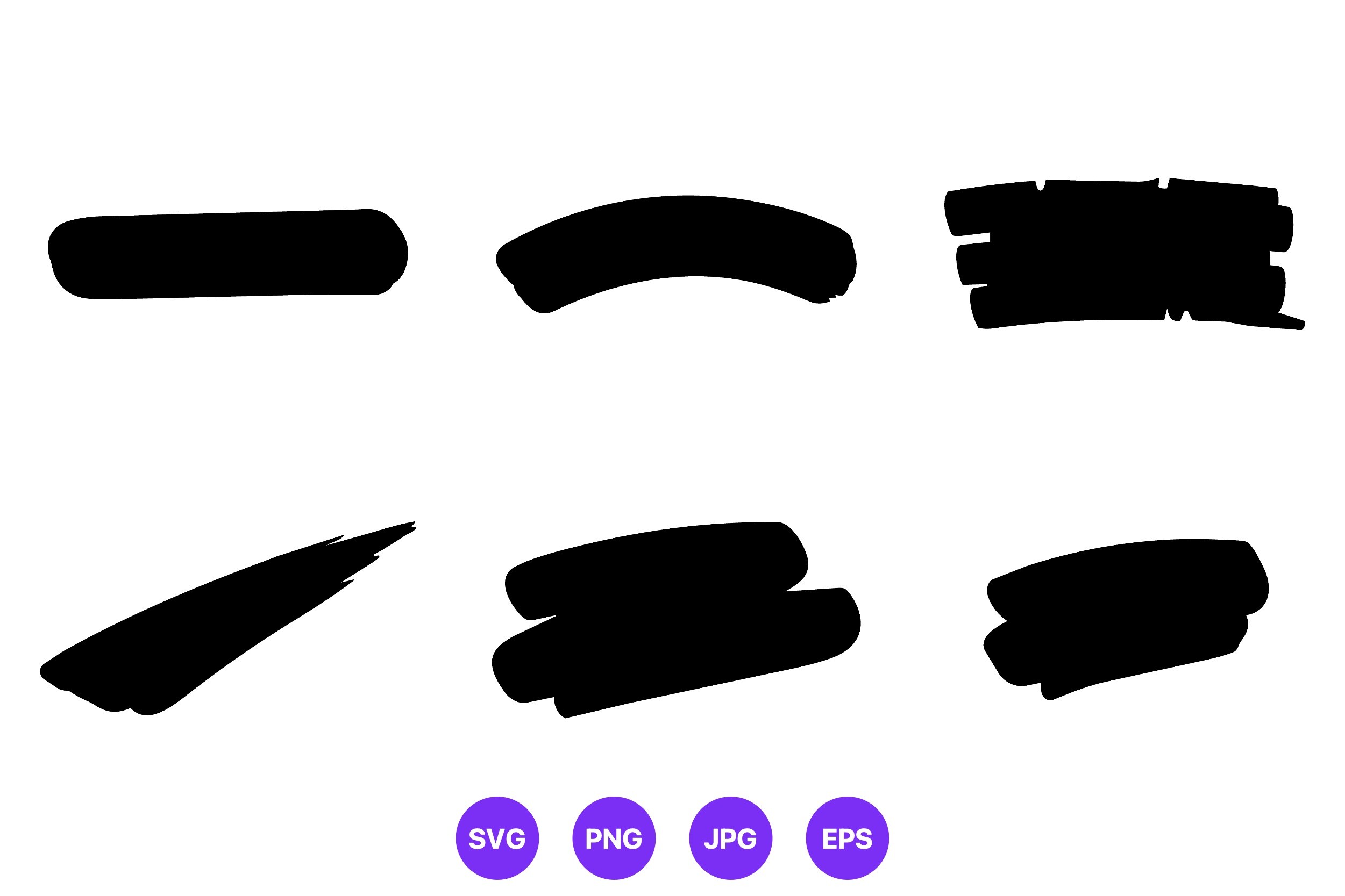 Black Brushstroke Vector Shapes