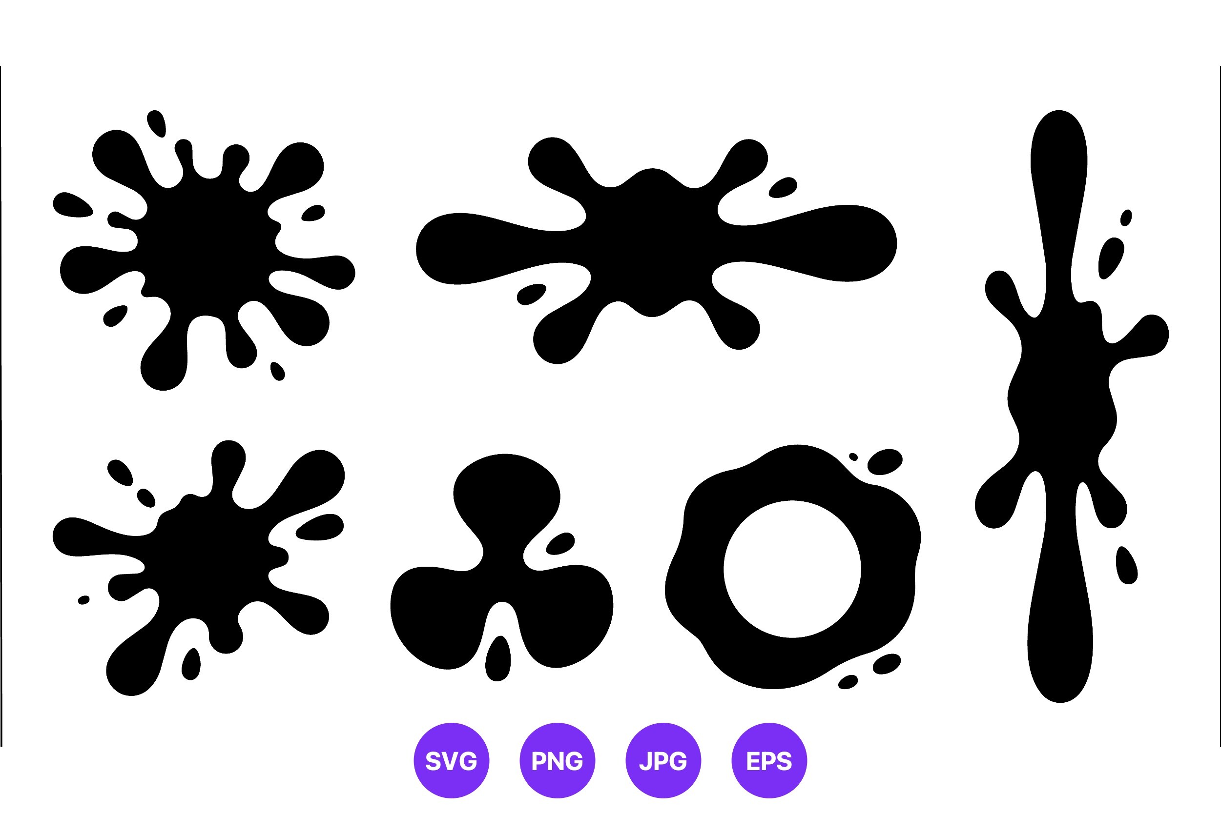 Black Ink Splatters Vector Collection
