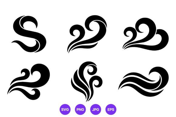 Black Ornamental Swirl Vector Collection