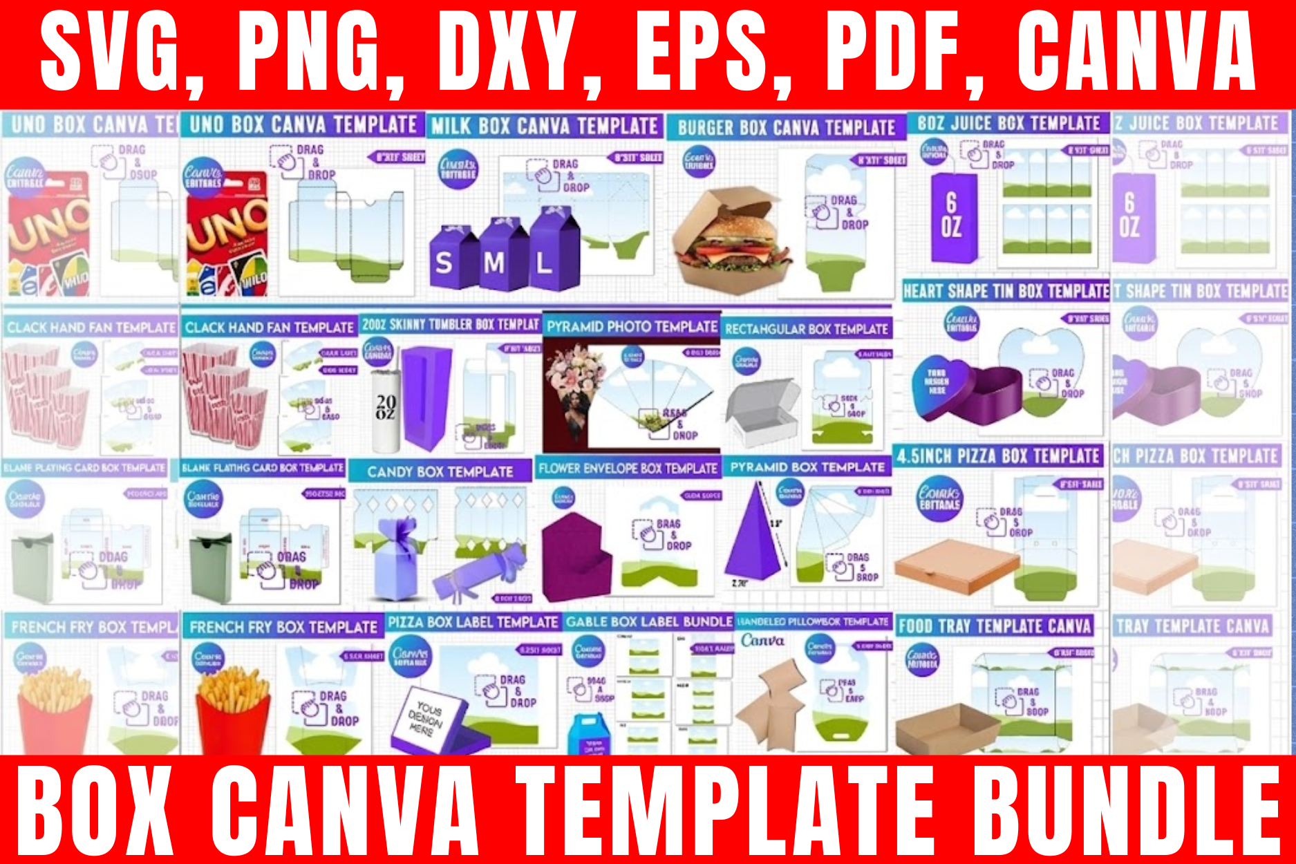 Box Canva Template Bundle