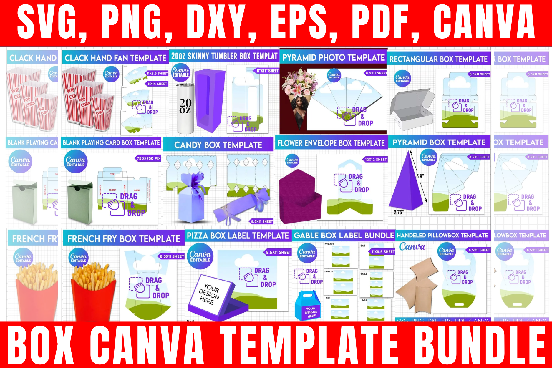 Box Canva Template Bundle