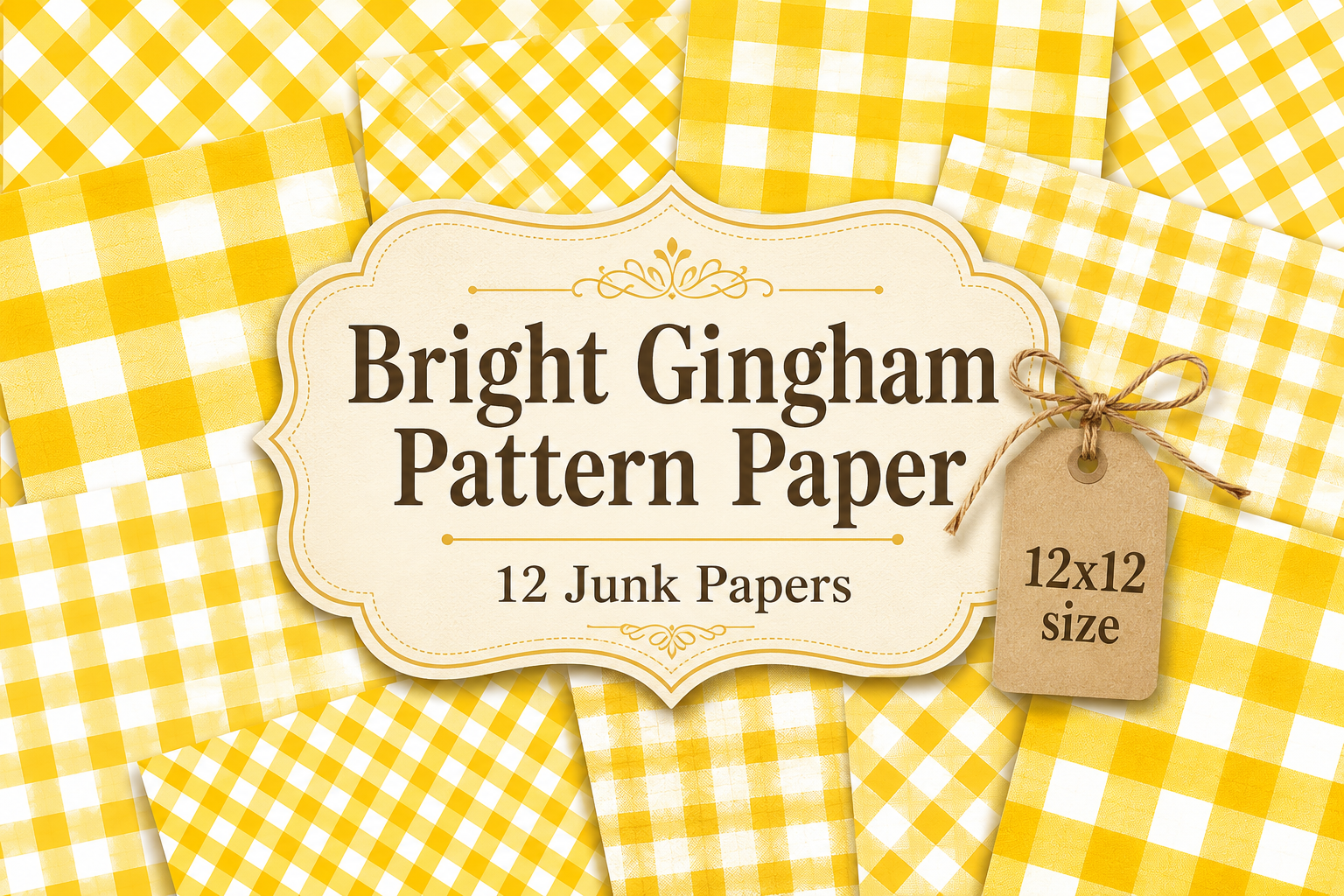 Bright Gingham Pattern Paper