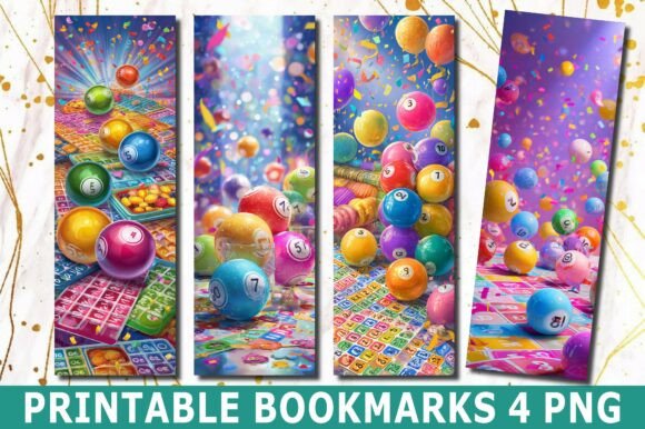 Colorful Bingo Ball Game PNG Bookmark