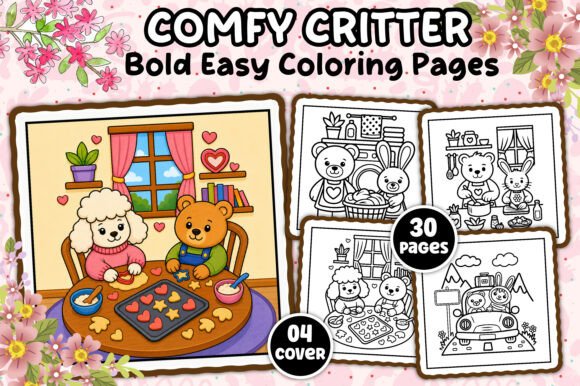 Comfy Critter Besties Cute Coloring Book