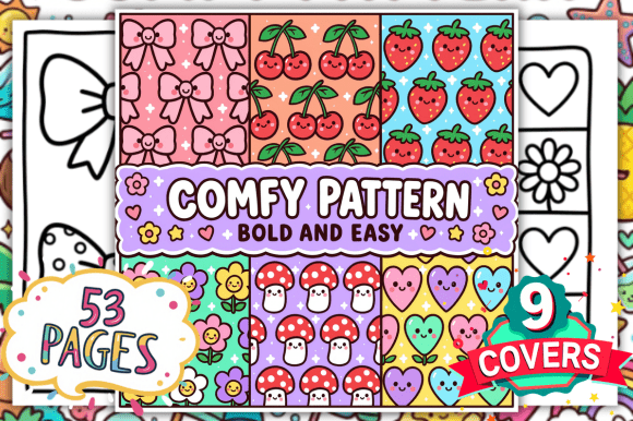 Comfy Patterns Bold Easy Coloring Pages