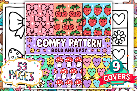 Comfy Patterns Bold Easy Coloring Pages