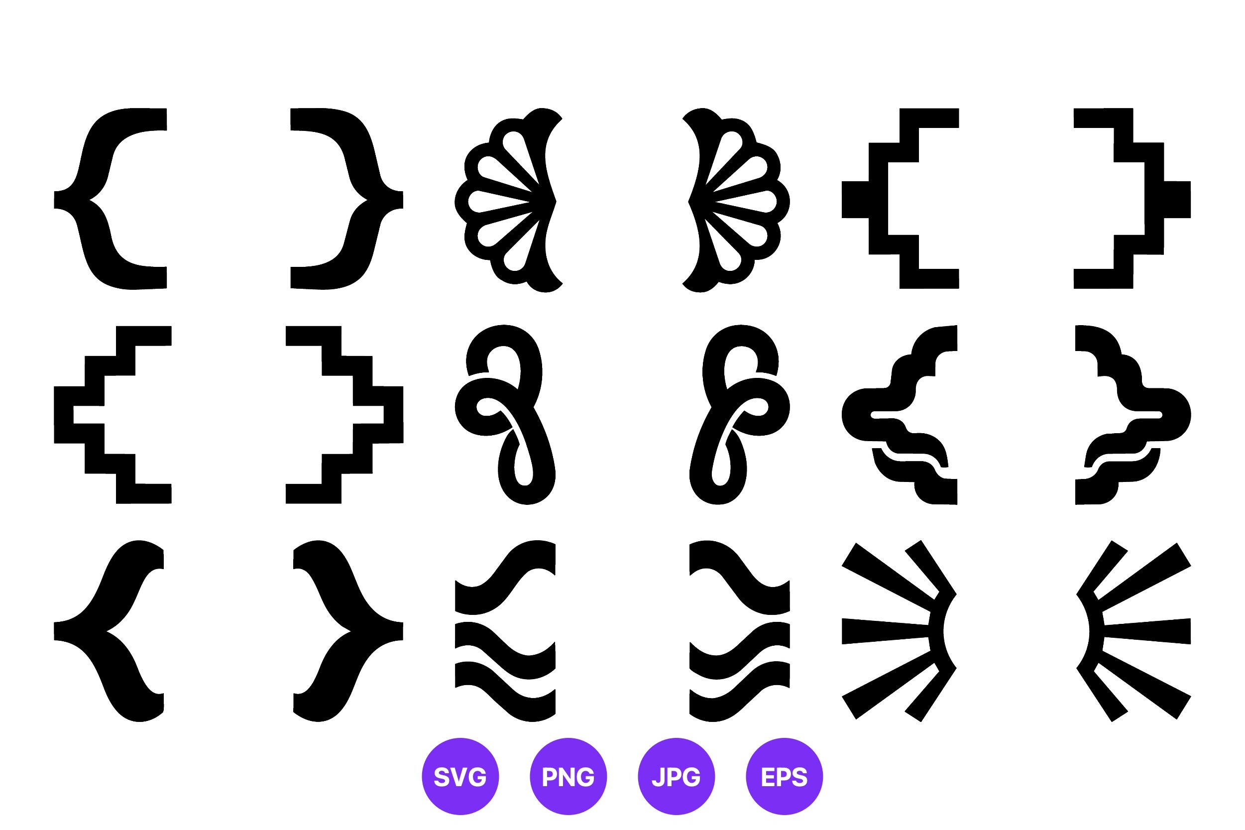 Decorative Bracket and Brace Vector Set