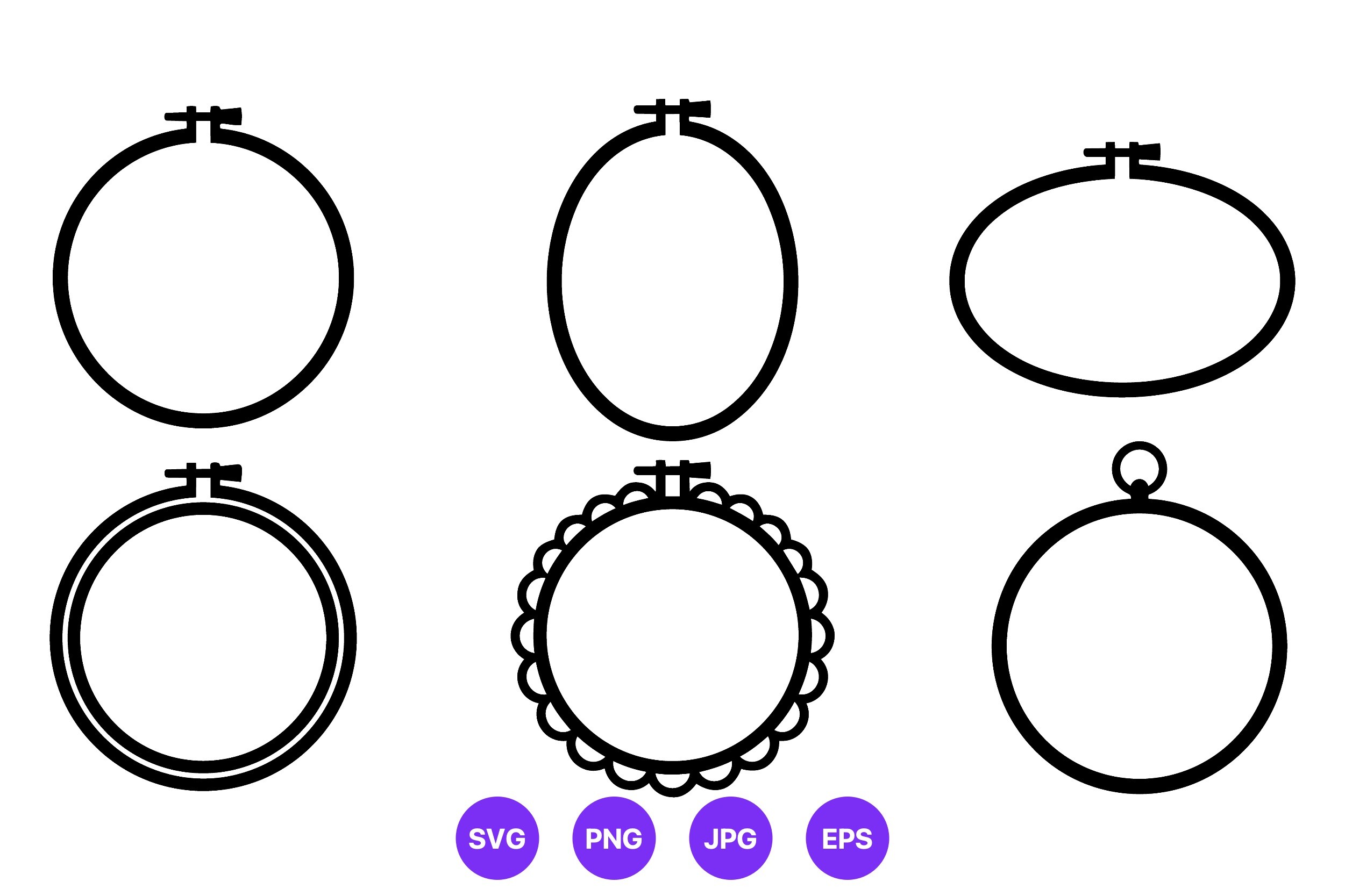 Embroidery Hoops Vector Set
