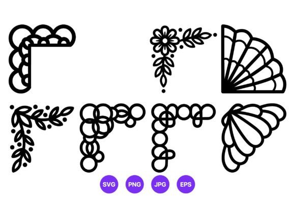 Floral Ornamental Corner Vector Set