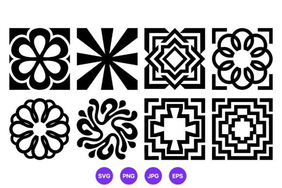 Geometric Ornamental Black and White
