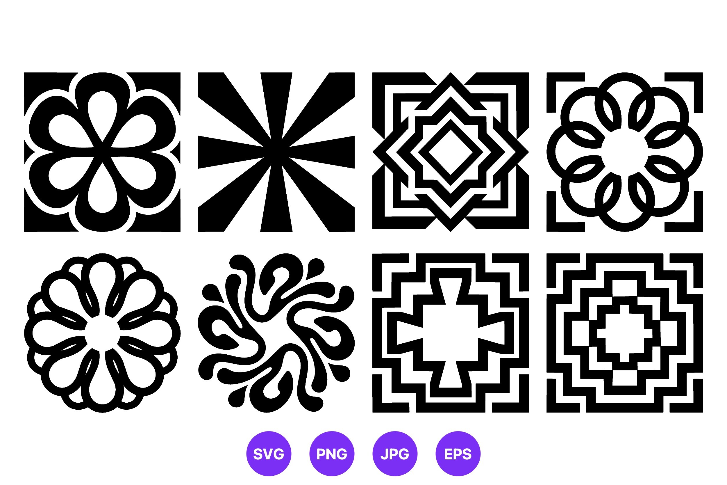 Geometric Ornamental Black and White