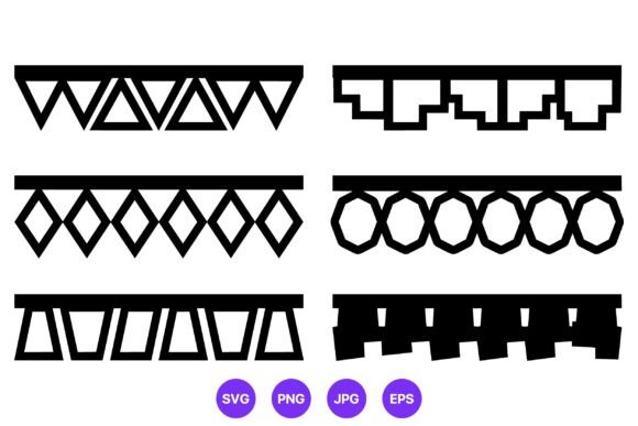 Geometric Vector Border Shapes Black
